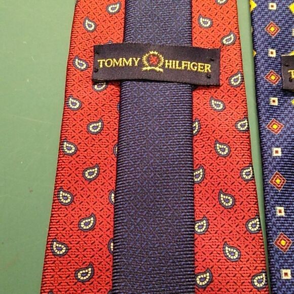 Tommy Hilfiger Red, Blue and Yellow Silk Ties - Picture 2 of 9